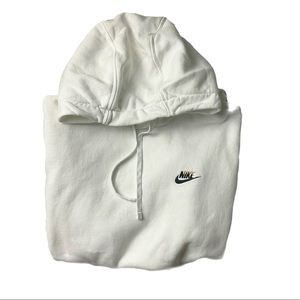 White Nike Sportswear Club Fleece Size M Pullover Hoodie